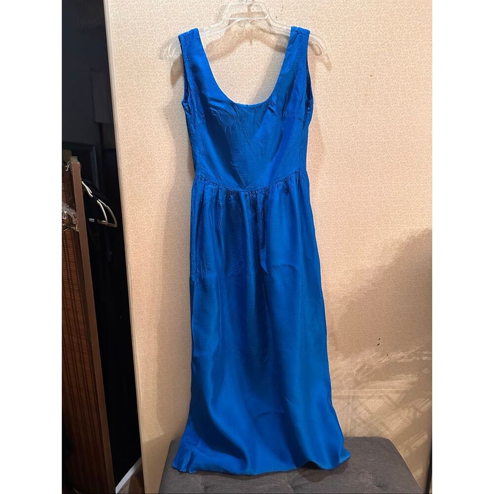 Vintage turquoise blue maxi dress